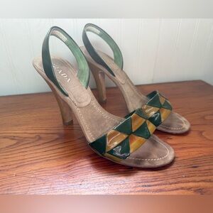 Vintage Prada Patent Leather Slingback Heels